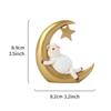 White Sheep Moon Shaped Ramadan Decoration Cartoon Resin Desktop Ornament Gift Mini Ramadan Blessing Souvenir Home Decor