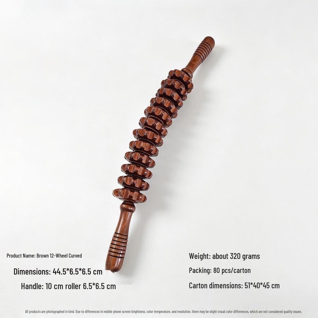 Solid Wood Wolf Tooth Handheld Massager - Back, Waist, Cervical Spine, Legs Fascia Roller and Scraper Tool