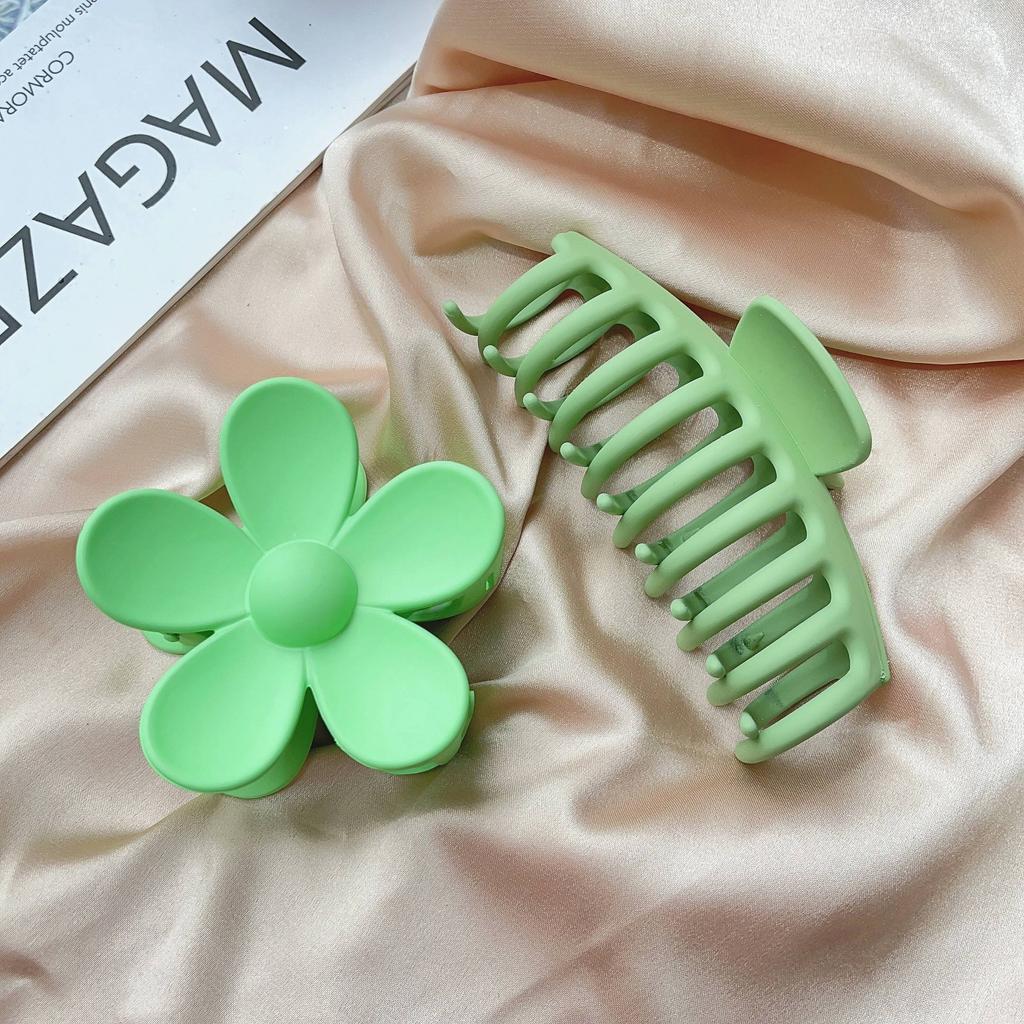 2 Pack 4.3 Inch Large Hair Clips Neutral Color Hair Claw for Women Thin Thick Curly Hair Matte Claw Clips Strong Hold Jaw Clip