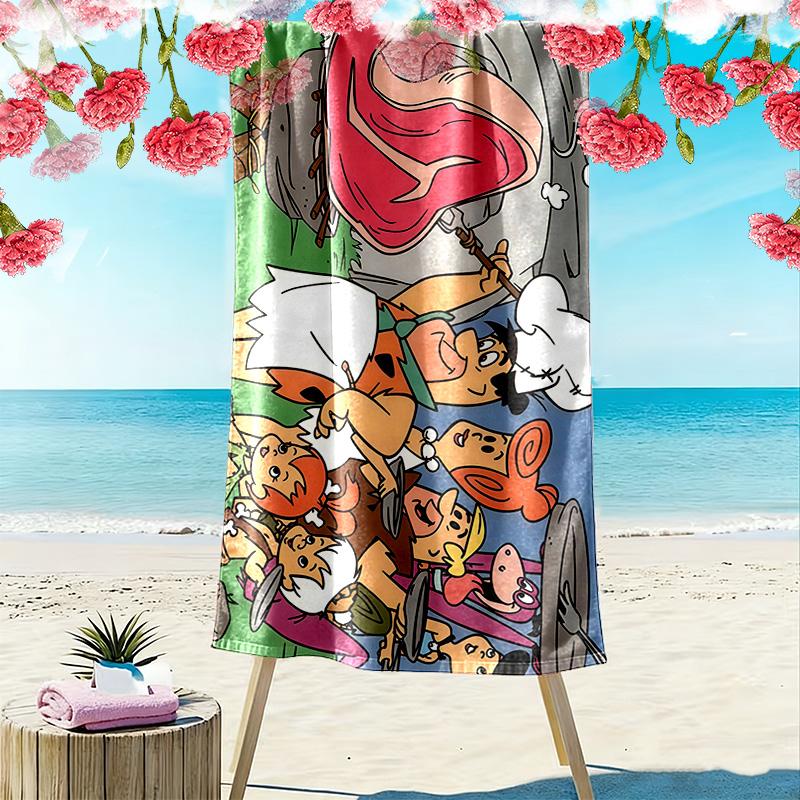 The Flintstones2 Print Beach Towel, Large Soft Quick Dry Towel for Beach Camping Swimming