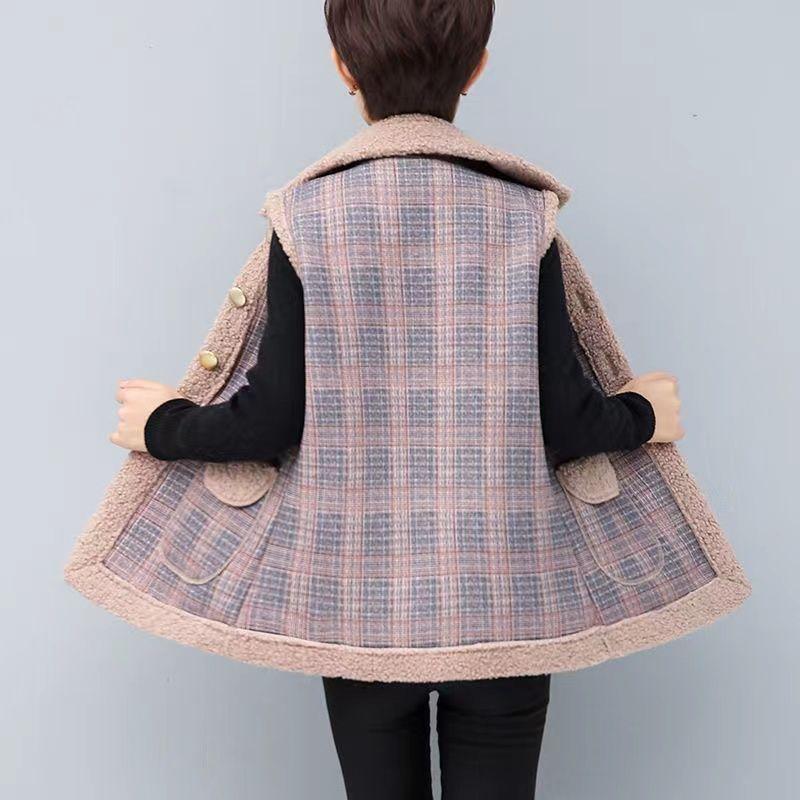 Autumn and Winter Thick Vest Women's Versatile Loose Plus Size Vest Women's Warm Shoulder