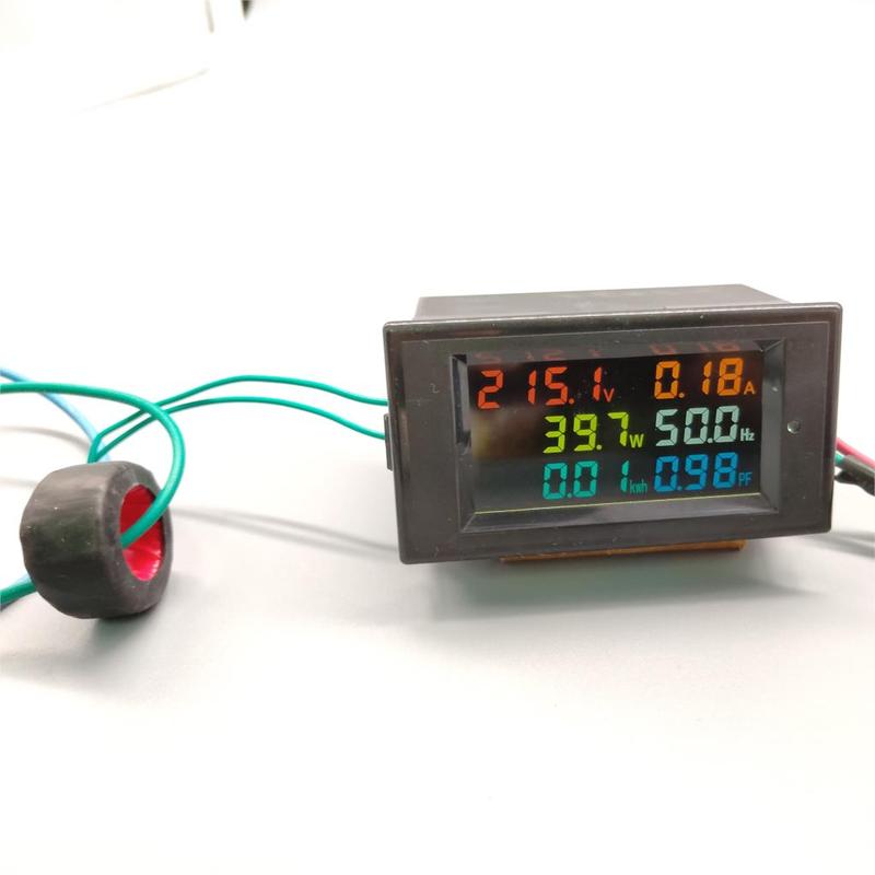 6IN1 AC Monitor 110V 220V 380V 100A Voltage Current Power Factor Active KWH Electric Energy Frequency Meter Digital LCD VOLT AMP