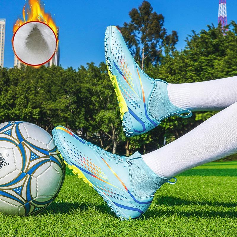 Professional Soccer Shoes Men Anti-slip Lace-up High Top Plush Long Studs Sports Shoes Men Grass Super Light Football Boots Men