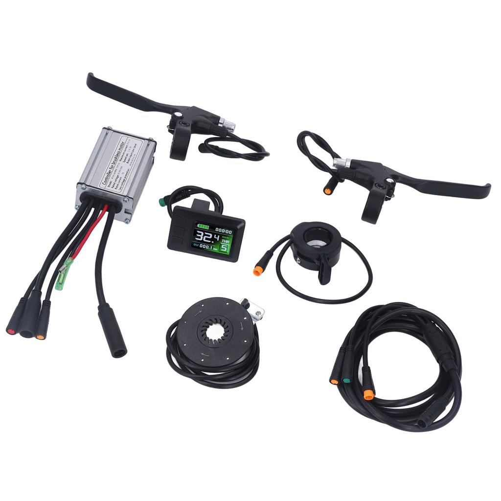 Electric Bike Controller Kit ABS Waterproof 15A LCD7C Panel Thumb Throttle Brake Bicycle Accessories for 250W Motor