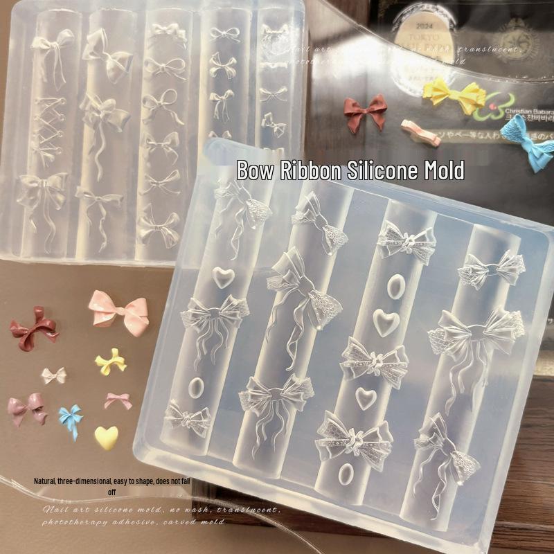 Silicone Mold for 3D Bow & Ribbon Nail Art Embossing