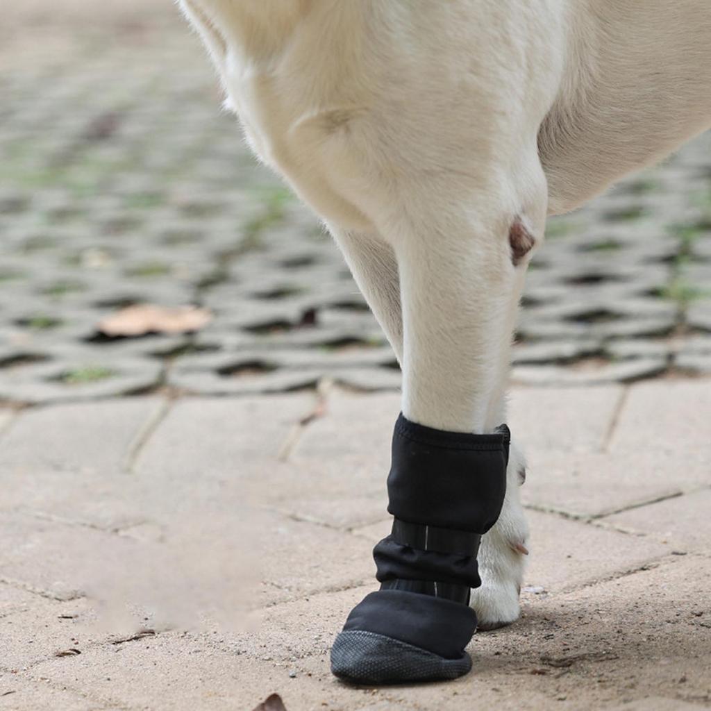 4Pcs Dog Feet Cover Protective Shoes for Pet with Adjustable Sticker Shoes Dogs Thick Grip Booties with Adjustable Stick