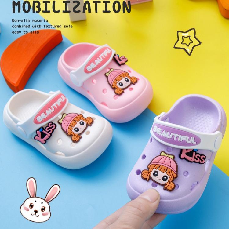 Non-slip summer children's clogs baby slippers for girls cute cartoon summer shoes