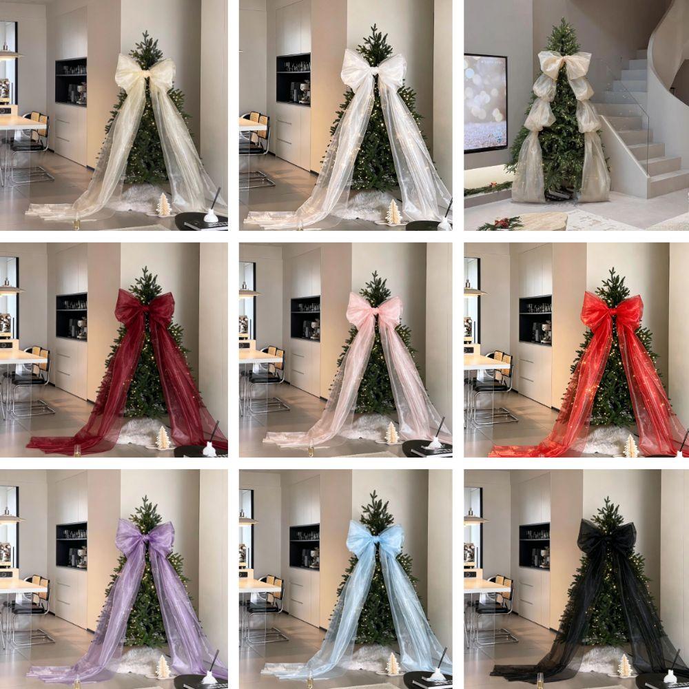 Oversized Christmas Bow Ornaments Multicolor Bowknot Ornament  Giant Wreath Wall Decor