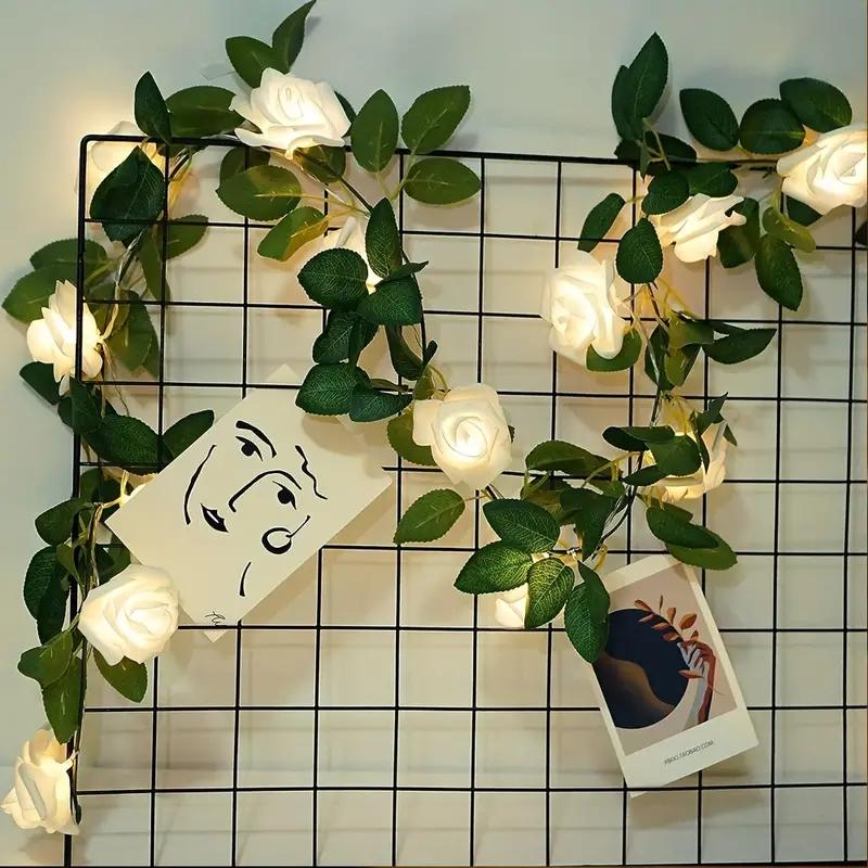 1PC 10 LED Rose Flower String Lights Battery Powered Flower Rose Night Lamp For Wedding Valentines Day Party Garland Decoration