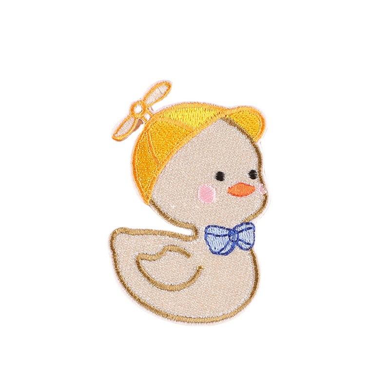 Embroidery label clothing accessories badge cute little yellow duck cloth label handbook accessories embroidery cloth sticker