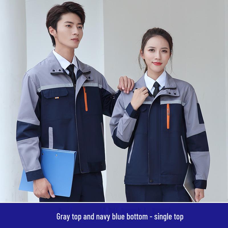 Men's Dirt-Resistant Reflective Workwear Set - Long Sleeve, Wear-Resistant for Autumn/Winter.