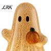 Ghost Pumpkin Decor Cracked Figurine Light, Halloween Table Centerpiece, LED Light-up Wireless Portable Room Light Holding Ornament for Home