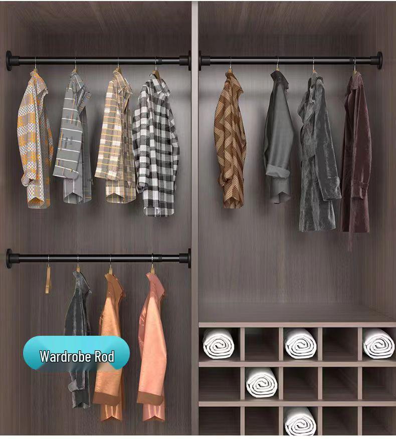 Telescopic No-Drill Retractable Rod for Clothes Drying & Shower Curtains