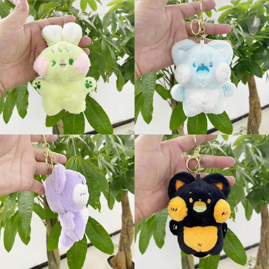 Cute Plush Cat Doll Keychain Adorable Animal Plush Toy For Bags And Keys In Soft Colors