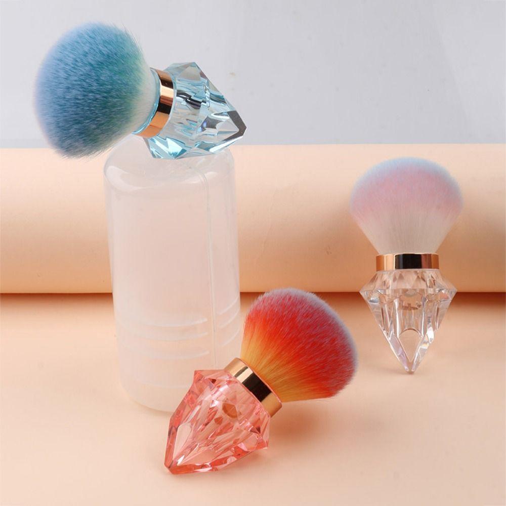 with Box Nail Cleaning Brush Rhinestone Shape Makeup Brush Portable Powder Blusher Brush  Gifts