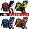 Set echipament motocross pentru copii Kituri Tricou Pantaloni Tineret copil verde Motocicletă negru 3 4 5 6 7 8 9 10 ani Costum off-road albastru portocaliu Enduro cross băiat fată