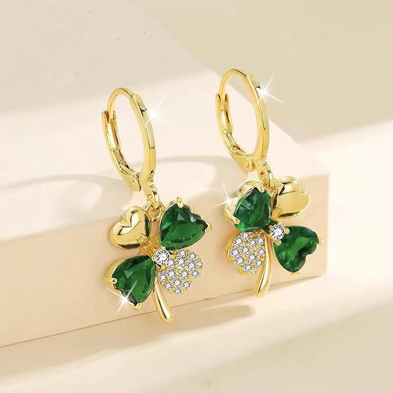 Korean Four-Leaf Clover Luxury Earrings: 2022 Trendy Summer Ear Buckles