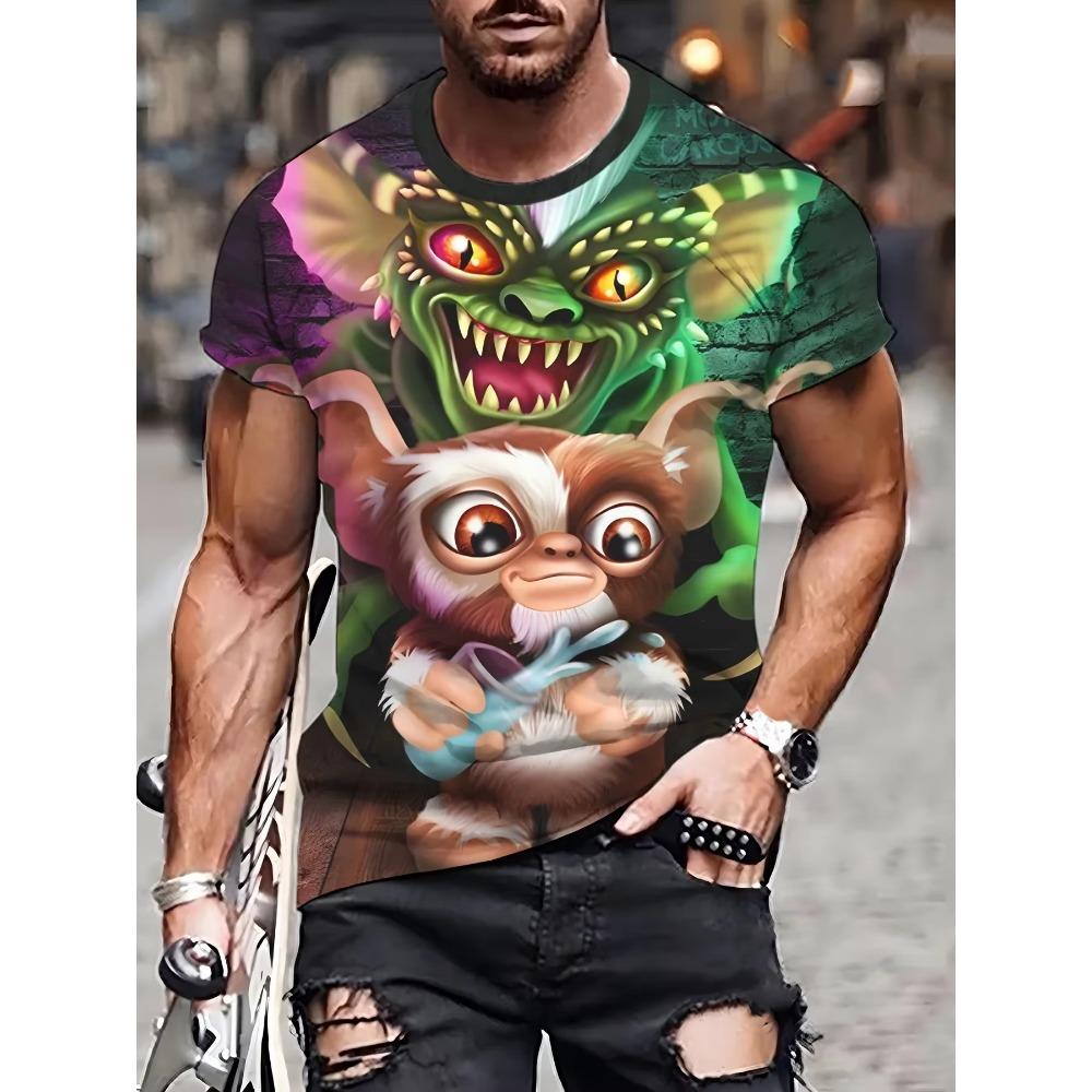 Summer Men's 3D Digital Print T-Shirt - Bold Skull Demon Pattern Print