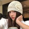 Flower Knitted Caps Hollow Sequin Crochet Hat Y2k Style Beanies Cap