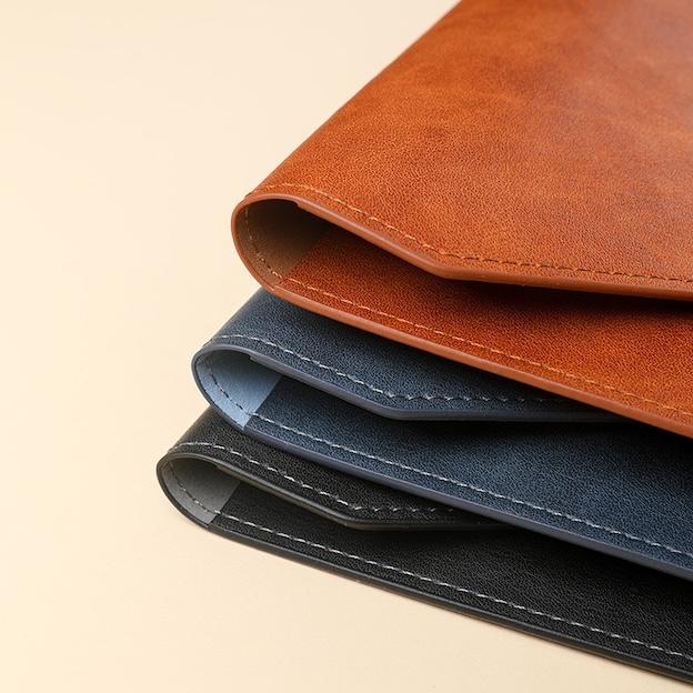 Customized Waterproof A4 Leather Document Bag Business Information Storage School Office Supplies PU File Folders With Pockets