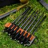 8-Hole Ground Nails Storage Chain Pu Leather Portable Tent Stakes Storage Bag Outdoor Camping Tent Pegs Organizer Bag