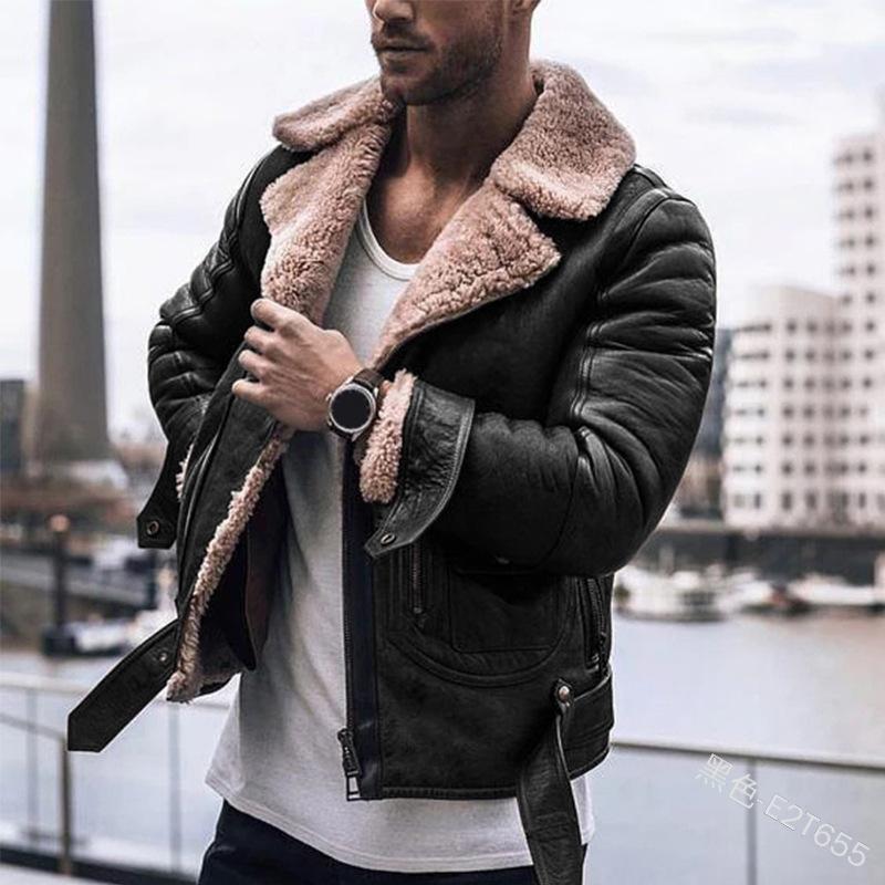 Fur Integrated Men's Jacket Leather Fleece Jacket