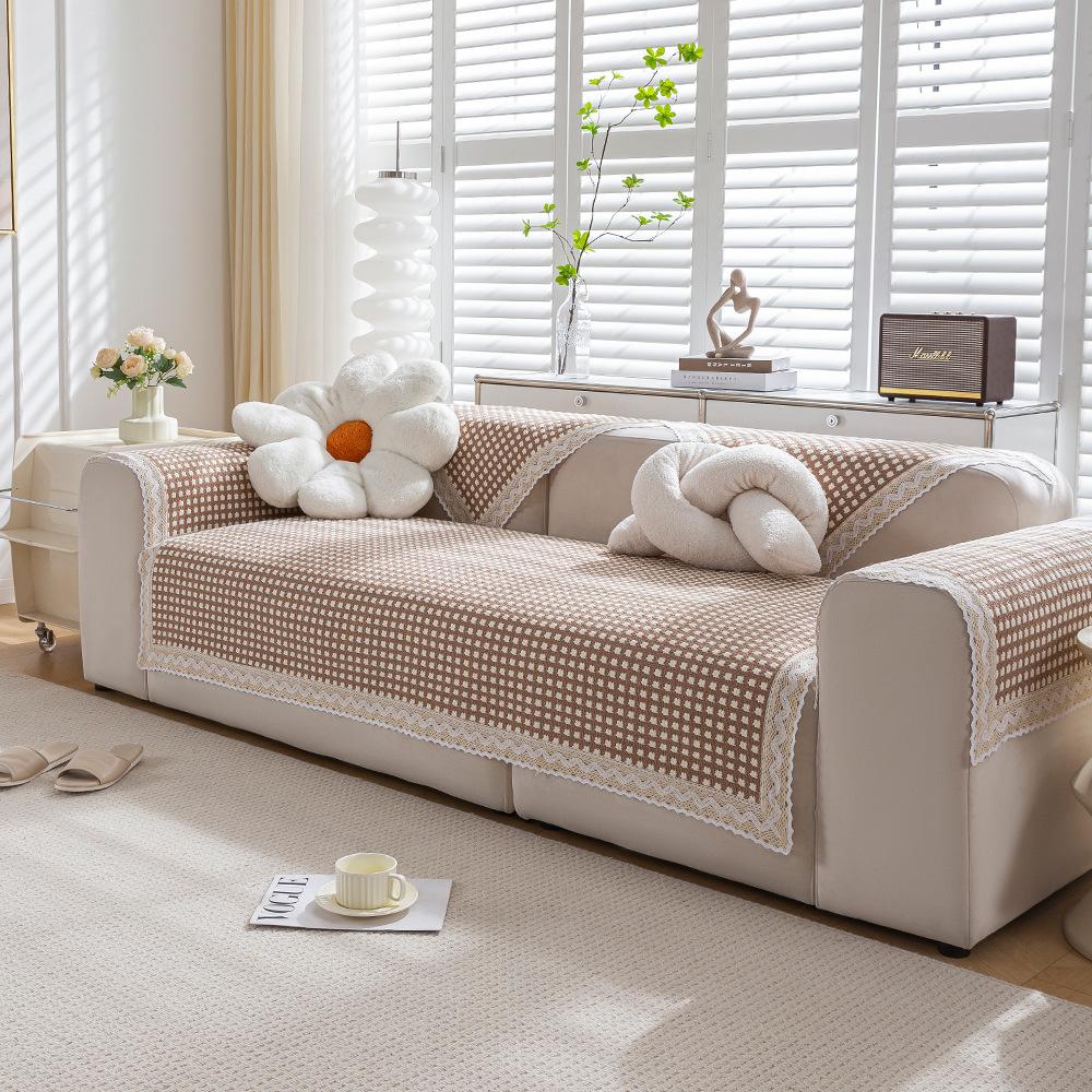 Подушка для дивана из хлопкового льна Four Seasons Universal Weaving Plaid Non Slip Sofa — фото 12