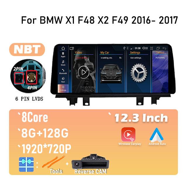 IPS New Android 14 For BMW X1 F48 X2 F49 (2016- 2017)  Car Player GPS Navigation Multimedia Video NBT & 2018 -2020 EVO System