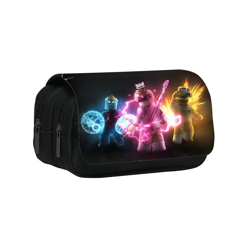 Roblox Cartoon Pen Pouch With Double Layer Design And Nylon Material For Kids