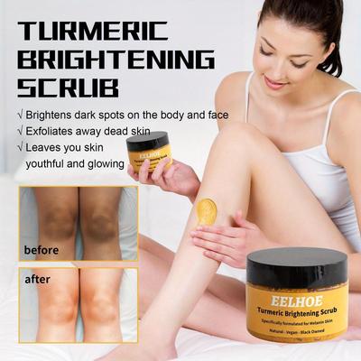 Gommage corporel au curcuma, nettoyant pour la peau, mélanine, blanchissant, gommage hydratant pour la peau