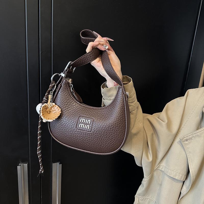 Retro dumpling bag small bag women's 2025 new crescent moon bag autumn and winter commuting one shoulder messenger bag hand carry armpit bag