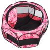 Foldable Pet Playpen Mesh Open Air Exercise Pen Tent House Playground for Dogs and CatsXBD95 Pink