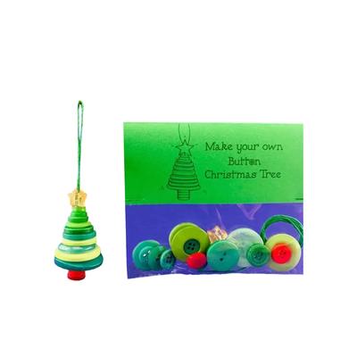 DIY Button Christmas Tree Ornament Kit Christmas Button Ornament Making Set  Handmade Stacked Colorful Buttons Xmas Hanging Deco