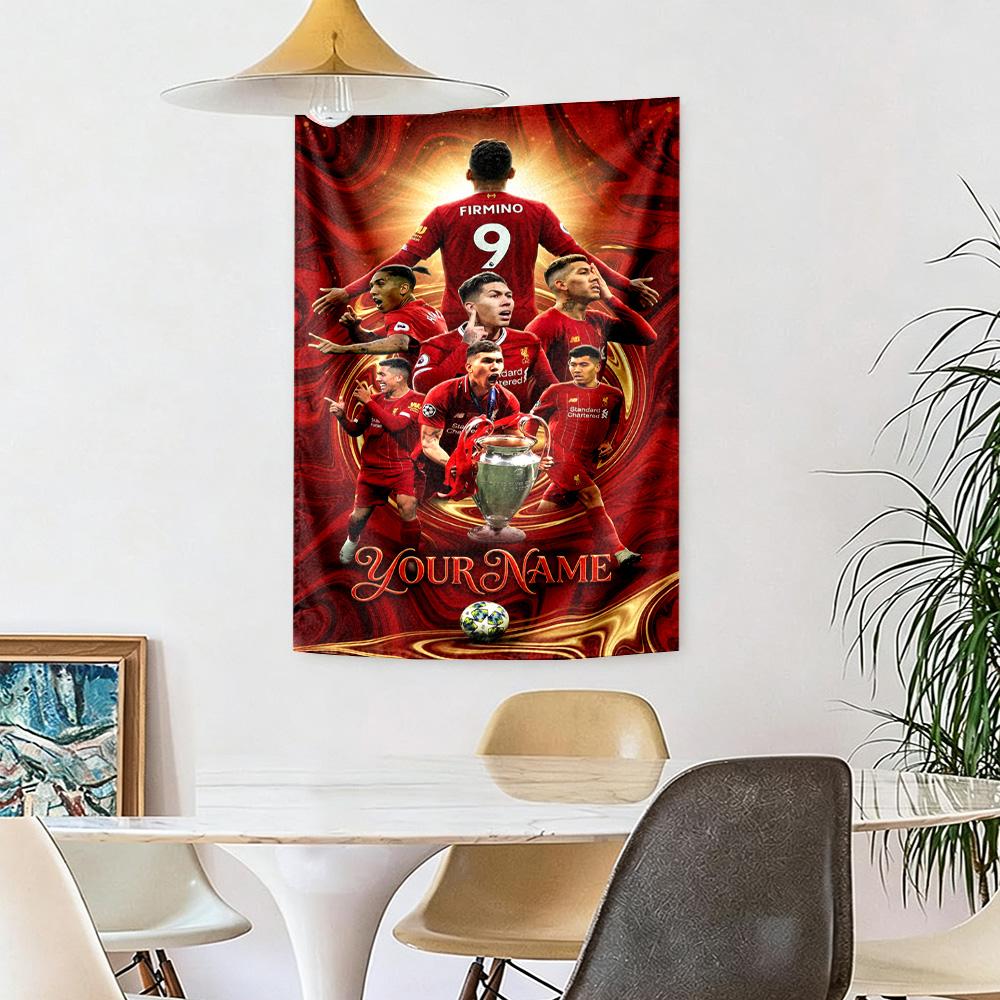 Liverpool Fc Custom Your Name Wall Decor Tapestry Art For Pet Memorial Birthdaywedding Party Backdrop Family Gift