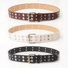 Punk Style Womens Faux Leather Belt With Rivet Detailing For Hip Hop Fashion And Casual Looks