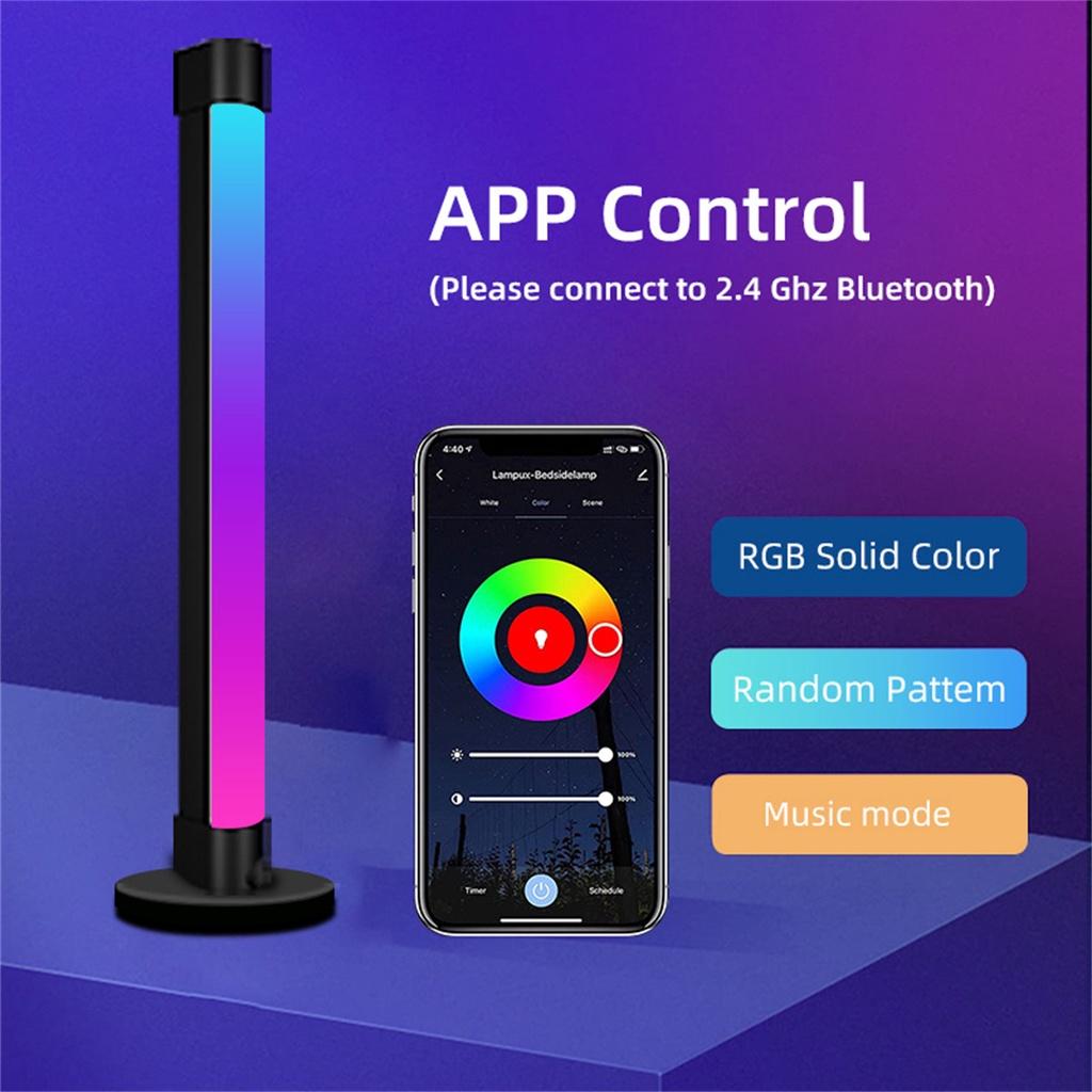 New Smart LED Pickup Light 5V 2A RGB Symphony Lamp Ambient LED Lamp Bluetooth App Control Music Rhythm Lights Gaming Bar TV Computer Desk 32.5*6cm