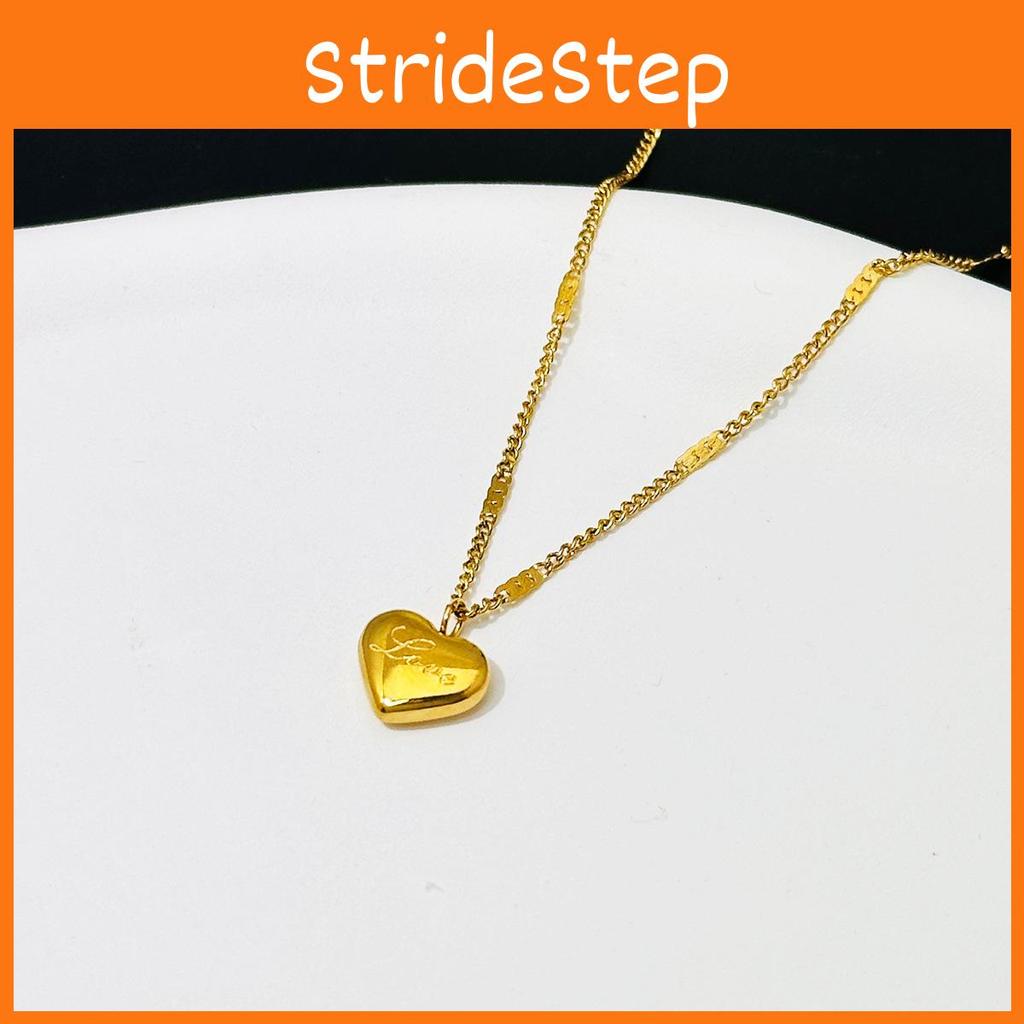 Fashion Titanium Steel Love Heart Pendant Necklace With Alphabet Charms For Women And Men