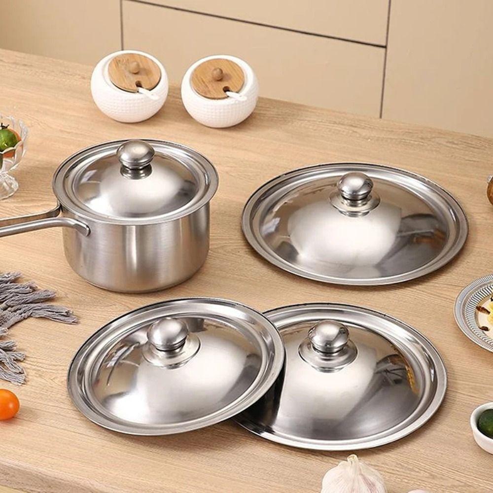 Stainless Steel Frying Pan Cover Universal Kitchen Food Lid Bowl Cover  Restaurant Kitchenware