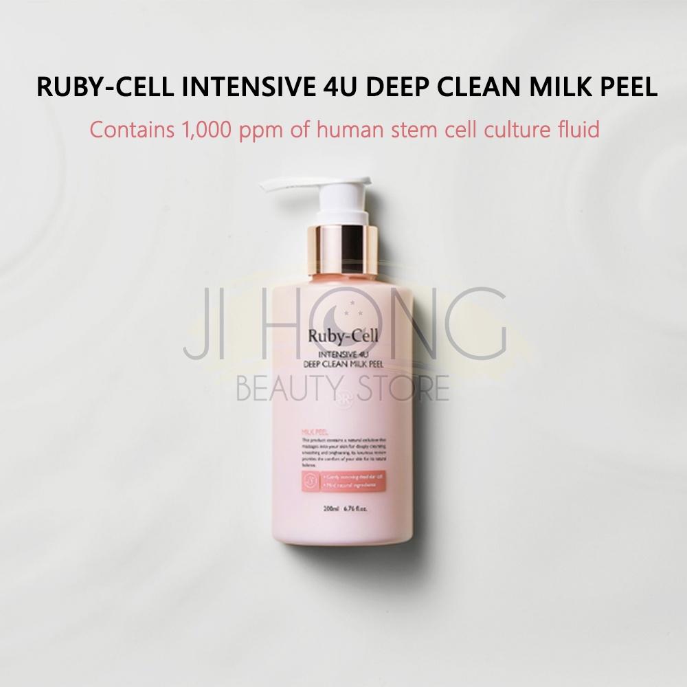 Ruby-Cell Intensive 4U Deep Clean Milk Peel 200 ml Hypoallergenes Peeling, Peeling, Hautton, Feuchtigkeitsversorgung,