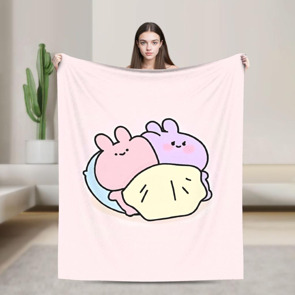 Warm Soft BlanketGirls Boys Camping A-Asamimichaan Throw Blanket  Flannel Bedspread For Home Decor Fluffy Sofa Bed Cover