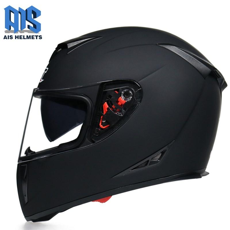 AIS Motorcycle Helmet Cool Modular Moto Helmet With Inner Sun Visor Safety Double Lens Racing Full Face the Helmet Moto Helmet