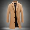 Men's Korean Style Slim Fit Mid-Length Wool Coat - Autumn/Winter Fashion Trench Outerwear