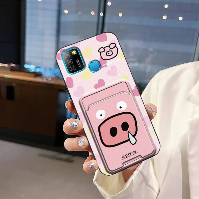 TPU protective Phone Case For infinix X657/Smart5/HOT10 lite Anti-dust Back Cover Cartoon Full wrap Card sleeve Silicone