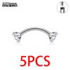 1/5PCS G23 Titanium internal thread Labret Lip Stud Piercing Eyebrow Body Jewelry Nose Ring C rod For Women Septum Piercing