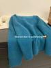 Jian Manni Women's V-neck Raccoon Fur Sweater - Loose Fit, Soft, High-End Knitwear for Autumn/Winter