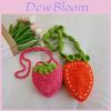 Adorable Strawberry Handcrafted Crochet Crossbody Bag For Kids With Unique Weaving Style