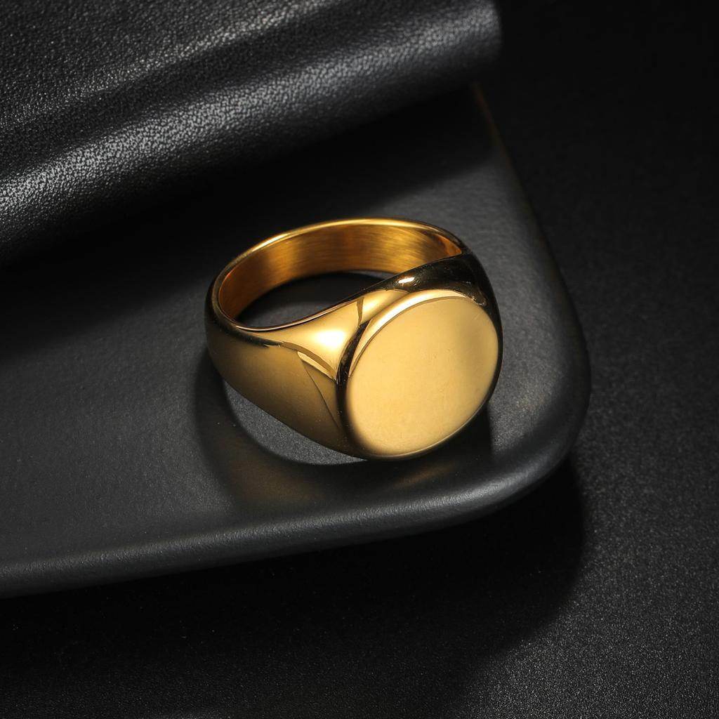 316L Stainless Steel Round Smooth Simple Ring For Men Finger Jewelry Minimalist Style Accessories