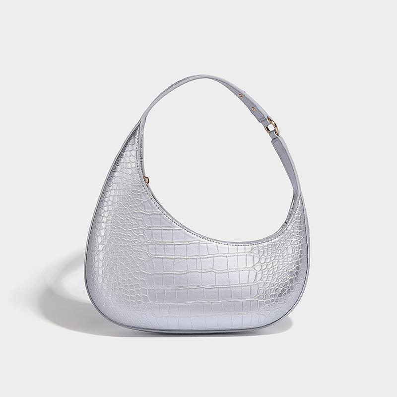 Fashion Autumn Winter New Niche Sailboat Design Single Shoulder Bag 2024 Trendy Versatile Commuter Crocodile Pattern Underarm Bag