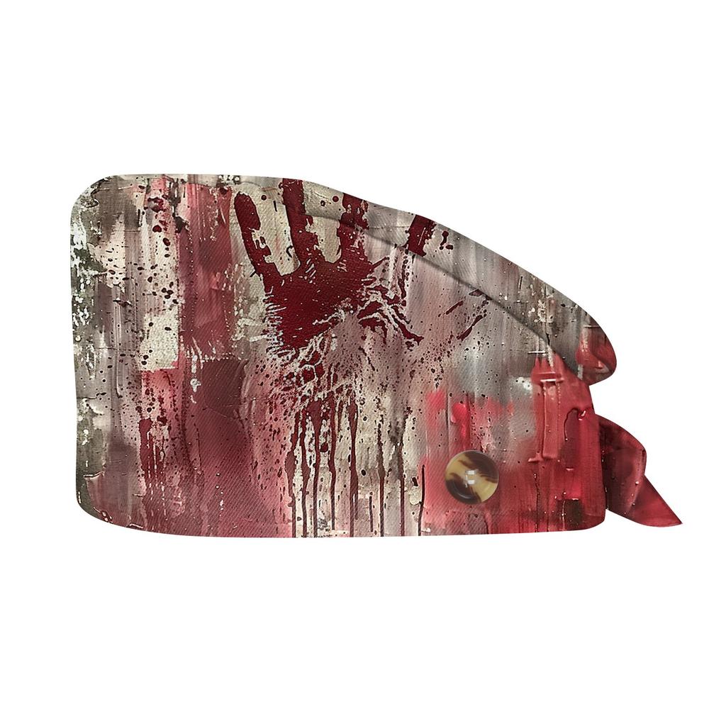 Fashion Halloween Print Work Hat Casual Wash Hat Bag Cap