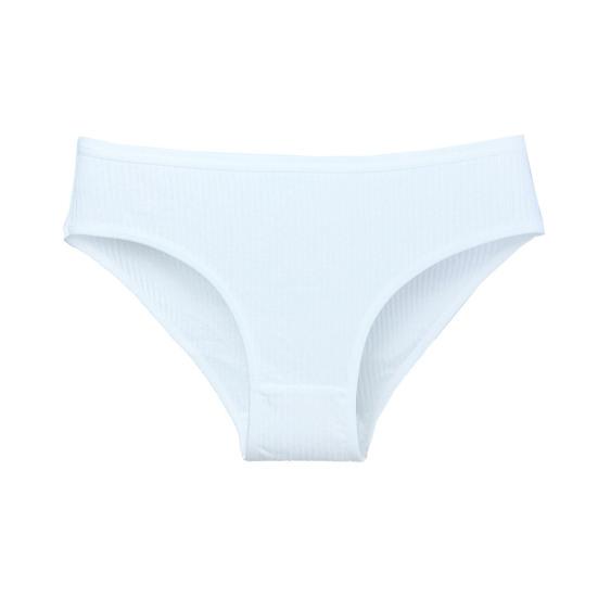 Bomullsunderkläder för Kvinnor Sexiga Lågt Skurna Ribbade Hipster Bikiniunderbyxor Full Täckning Andningsbara Cheeky Trosor